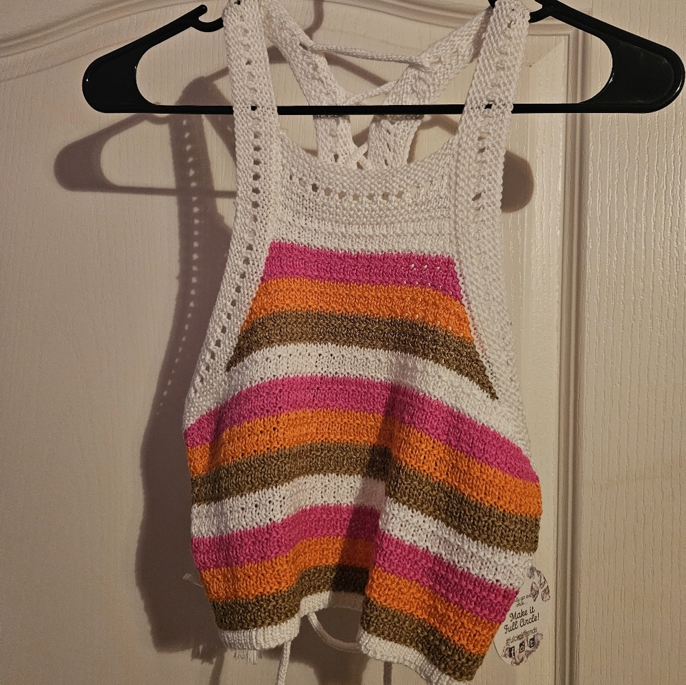 Crochet lace up back, one size